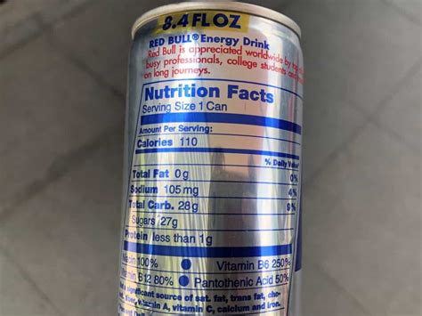 red bull nutrition facts.